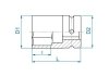 NASADKA KRÓTKA UDAROWA CIENKOŚCIENNA 1 32mm x 80mm, 6-kąt King Tony