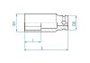 NASADKA DŁUGA UDAROWA 1/2 CALOWA 3/8 x 80mm, 6-kąt King Tony