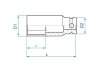 NASADKA DŁUGA UDAROWA CIENKOŚCIENNA 1/2 27mm x 80mm, 6-kąt King Tony