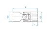NASADKA KRÓTKA Z PRZEGUBEM 3/8 19mm x 55,8mm, 12-kąt, CHROM King Tony