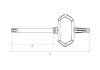 KLUCZ TRZPIENIOWY L TORX T15 x 45mm King Tony