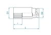 NASADKA DŁUGA UDAROWA CIENKOŚCIENNA 1/2 16mm x 80mm, 12-kąt King Tony