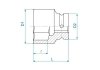 NASADKA KRÓTKA UDAROWA 1 CALOWA 2-11/16 x 90mm, 6-kąt King Tony
