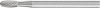 Maly frez trzpieniowy ze stopow twardych, w ksztalcie kropli 0307 53mm 3x7mm Pferd