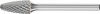Maly frez trzpieniowy ze stopow twardych, lukowo-zaokraglony 0613 43mm 6x13mm Pferd