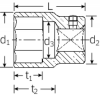 Nasadka 3/4 46mm, 6-kątna, krótka STAHLWILLE