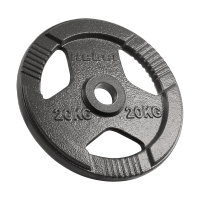 Obciążenie żeliwne olimpijskie 20kg, otwór 51mm, talerz z uchwytami, REBEL ACTIVE 