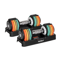 Hantle żeliwne regulowane automatycznie, zestaw 2x5 kg, skok co 1kg, REBEL ACTIVE 