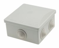 Puszka instalacyjna 80x80x40 hermetyczna okrągła szara z dławikami S-BOX 036O Pawbol 