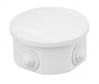 Puszka hermetyczna S-BOX 80x40, 4 dławiki, okrągła, biała, IP44, S-BOX 026BO, Pawbol 