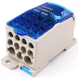 Blok rozdzielczy modułowy 1x12 zacisków 500A 690V E.4096/500 Pawbol
