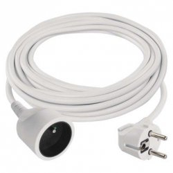 Przedłużacz 7 m / 1 gniazdo / biały / PVC / 1 mm2