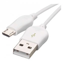 Kabel USB 2.0, wtyk A - micro B, ładowanie Quick Charge, transmisja danych, 1 m, biały