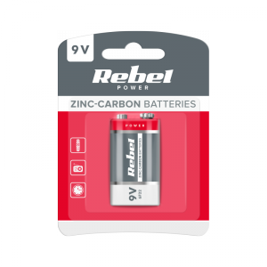 Baterie cynkowo węglowe REBEL 6F22 BLISTER