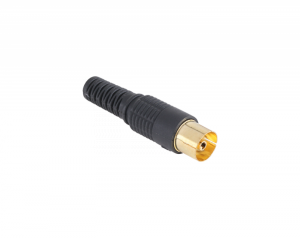 Gniazdo antenowe TV na kabel długie czarne złote