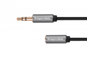 Kabel jack 3.5 wtyk stereo - 3.5 gniazdo stereo 1m  Kruger&Matz Basic