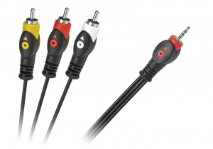 Kabel  Jack 2.5 cztero-polowy 3 x RCA luzem