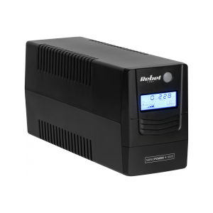 Zasilacz awaryjny komputerowy UPS REBEL model Nanopower Plus 1000 ( offline, 1000VA / 600W , 230 V , 50Hz , LCD , USB , RJ45 )