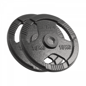 Obciążenie żeliwne olimpijskie zestaw 2x15kg, otwór 51mm, talerz z uchwytami, REBEL ACTIVE 