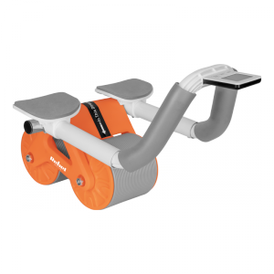 Przyrząd do ćwiczenia mięśni brzucha z timerem, AB roller Wheel AB-3 , kolor szaro-pomarańczowy , REBEL ACTIVE