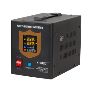 Zasilacz awaryjny KEMOT PROsinus-500 przetwornica z czystym przebiegiem sinusoidalnym i funkcją ładowania 12V 230V 500VA/300W - 