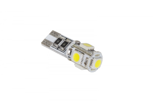Żarówka samochodowa LED T10 (Canbus) - 5x SMD5050, biała
