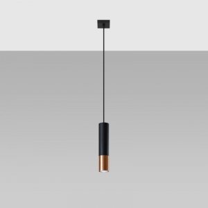 Lampa wisząca LOOPEZ 1 czarny/miedź