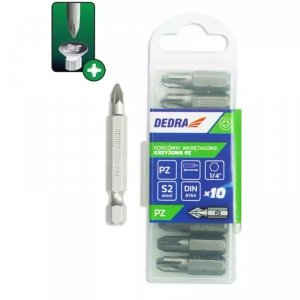 Końcówki wkrętakowe Pozidriv PZ2x50mm, 10szt pudełko plast