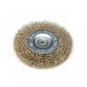 Szczotka druciana tarczowa mosiądz.100mm, śr.otworu 12.7mm