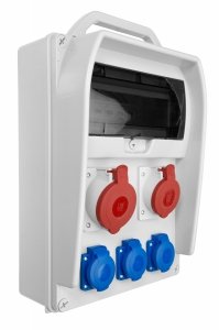 Rozdzielnica budowlana R-BOX 382 11S 1x32/5, 1x16/5, 3x250V IP44 B.18.382-1 Pawbol