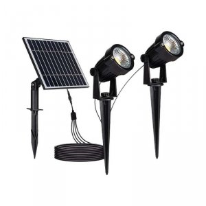 Oprawa gruntowa ogrodowa wbijana LED V-TAC solarna zestaw 2x1.2W IP65 VT-11031 3000K 90lm 3 lata gwarancji