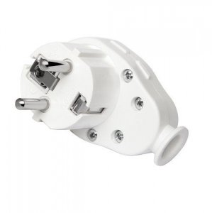 Wtyczka obrotowa z uziemieniem WT-07 360°/45° 16A/250V biała