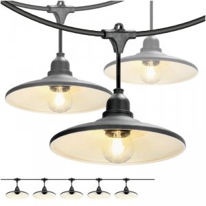 ZESTAW CRETE Girlanda ogrodowa 5m + kabel 5m + 5x klosz M2