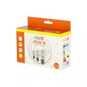 Żarówka filamentowa LED FGS 7W E27 3000K 3-pak Kobi 360 Line