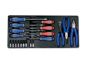 ZESTAW NARZĘDZI 20 cz. WKRĘTAKI + NASADKI 3/8 HEX H3 - H12, TORX T30, T40 + SZCZYPCE, WKŁAD DO SKRZYNKI King Tony