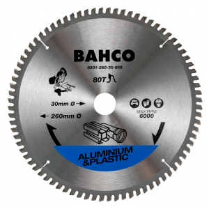 Piła tarczowa do aluminium i tworzyw 250 mm 80 zębów BAHCO