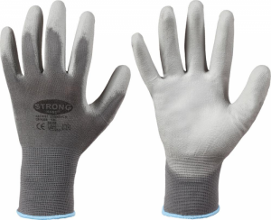 Rękawice dziane Shenzhen, nylon, rozmiar 10, szare  (12 par)
