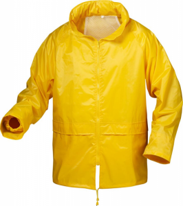 Kurtka przeciwdeszczowa nylonowo-winylowa, rozmiar 2XL, żółta