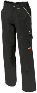 Spodnie z paskiem w talii, płótno, 320 g/m², rozmiar 54, czarne