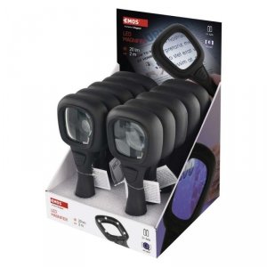 Lupa ręczna z podświetleniem LED/UV, 10 szt., pudełko
