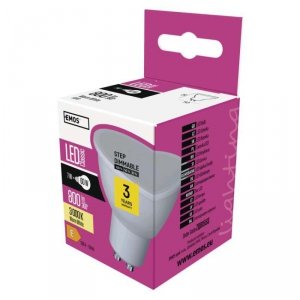 Żarówka LED Classic MR16 / GU10 / 7 W (60 W) / 800 lm / ciepła biel  / ściemnialna 3x