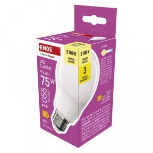 Żarówka LED Classic A60 / E27 / 9,5 W (75 W) / 1055 lm / ciepła biel