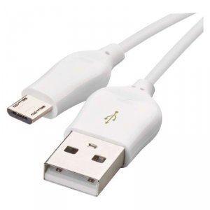 Kabel USB 2.0, wtyk A - micro B, ładowanie Quick Charge, transmisja danych, 1 m, biały