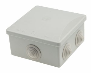 Puszka instalacyjna 80x80x40 hermetyczna okrągła szara z dławikami S-BOX 036O Pawbol 