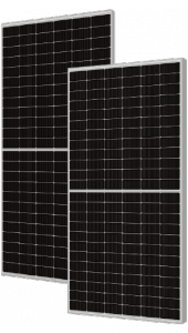 Moduły PV Das Solar, mono-Si, dwustronny, ogniwa połówkowe N-type 182mm 16-BB, 2x72psc, kable +40/-20cm, moc STC 600Wp, wym.:238