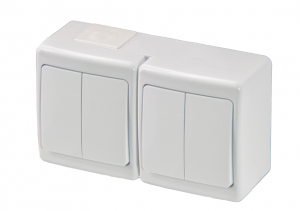 Wyłącznik BETA podwójny, świecznikowy, biały, IP44, D.3112W2W2, Pawbol