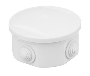 Puszka hermetyczna S-BOX 80x40, 4 dławiki, okrągła, biała, IP44, S-BOX 026BO, Pawbol 