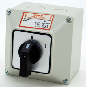 Łącznik krzywkowy 0‑1 25A 3P w obudowie IP65, LW25 0‑1 3P OB, ELS 