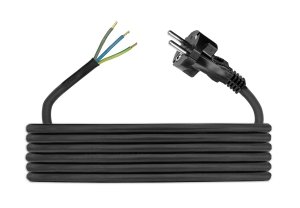 Przewód przyłączeniowy gumowy H05RR-F 3x2,5mm2 - 1,5m, wtyczka zalewana prosta uni-schuko, czarny, D.3505-1,5, Pawbol