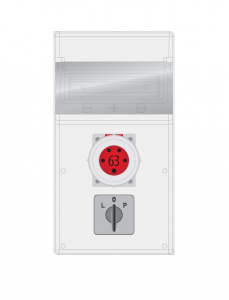 Rozdzielnica MAX-BOX 11S: 1x63A/5P, 1xL/P 63A, 400V, IP65, B.MAX-11S-7,  Pawbol